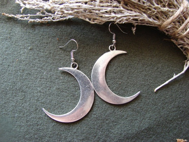 Crescent Moon Earrings - Dragonfly Madness