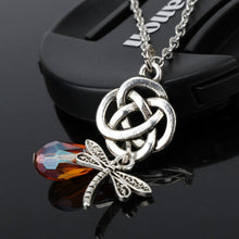 Load image into Gallery viewer, Celtic Knot Dragonfly Necklace - Dragonfly Madness