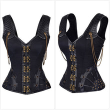 Load image into Gallery viewer, Super Sexy Steampunk Leather Corset - Dragonfly Madness