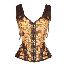 Load image into Gallery viewer, Super Sexy Steampunk Leather Corset - Dragonfly Madness