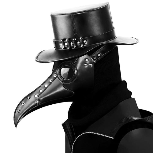 Steam Punk Leather Doctors Hat & Bird Mask - Dragonfly Madness