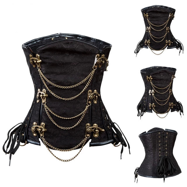 Sexy Steampunk Steel Boned Underbust Corset - Dragonfly Madness