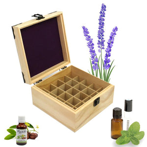 25 Slot Essential Oil Wood Storage Box - Dragonfly Madness